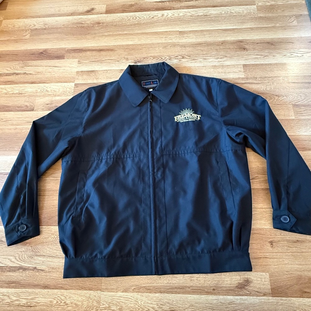 Vintage Fremont Hotel & Casino Jacket Black Zip Up Frey Ling USA L Embroidered